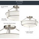 Alkire 3 Light 17 inch Brushed Nickel Semi Flush Light Ceiling Light